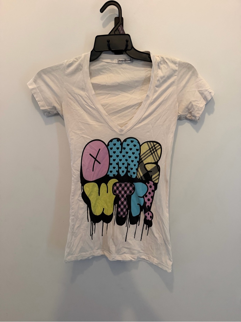 Vintage Hot Topic OMG WTF V Neck T Shirt